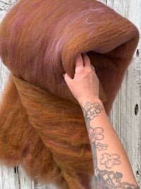 Image 5 of Colorjoy Cloud, Marigold - XL  7.8 oz. Luxury Batt: Corriedale x CVM fleece, Shaniko, Silk