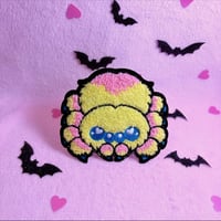 Image 4 of Fuzzy Yellow Tarantula  - 3.5 Inch - Embroidered, Iron-On Patch