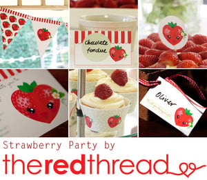 Image of Strawberry Party printable pack