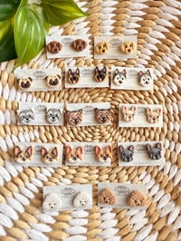 Image 1 of Dog Face Stud Earrings 