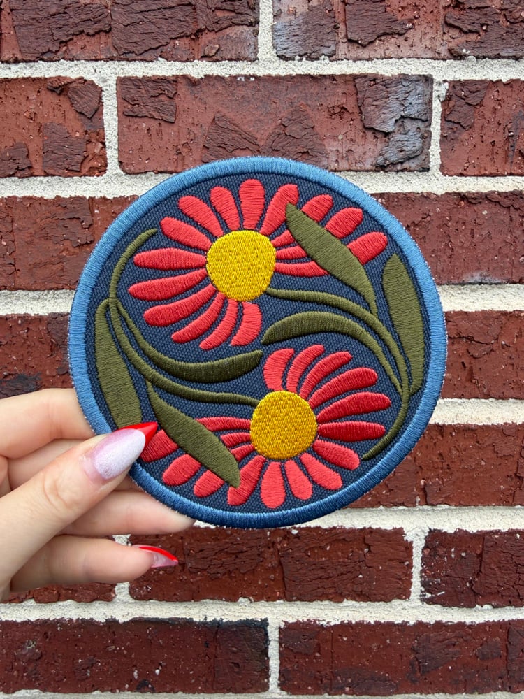 Image of Red Daisy Patch 8