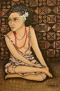 Image 2 of Taupou Resting - Framed Original Acrylic Painting - Free Shipping