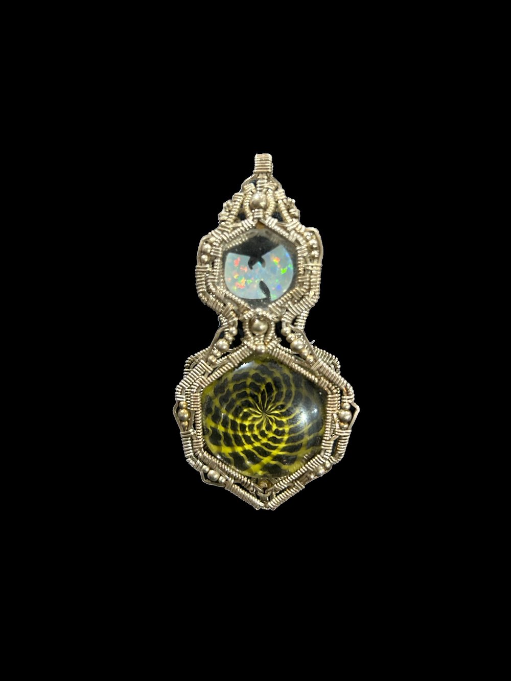 Image of Rich Villa Wu Tang Clan Wire Wrapped Glass Pendant 