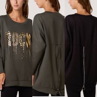 Image 4 of FOIL ROCK BACK ZIP SWEATSHIRT