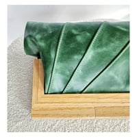Image 2 of Emeral Green Leather & Timber Clutch 