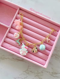 Image 1 of Gold Plated Snowman Kitty Charm Bracelet 