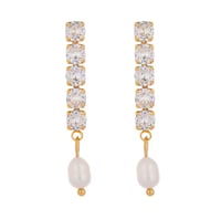 Image 1 of CZ Pearl Earring 