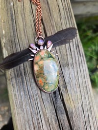 Image 1 of Electroformed Rainforest jasper necklace 06