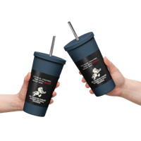 Image 8 of Insulated tumbler with a straw( it's devil fighting time)