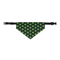 Image 4 of Pet bandana collar - Jack O Lantern Vintage Green Black