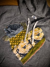 Image 3 of Upcycled “Blue Rose” hoodie