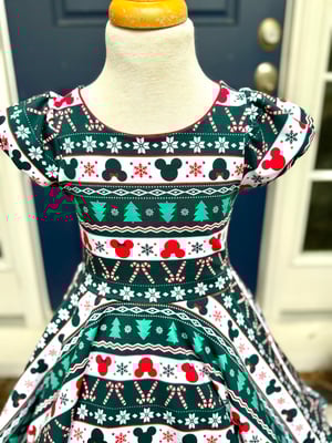 Image of Mouse Sweater Twirl Dress