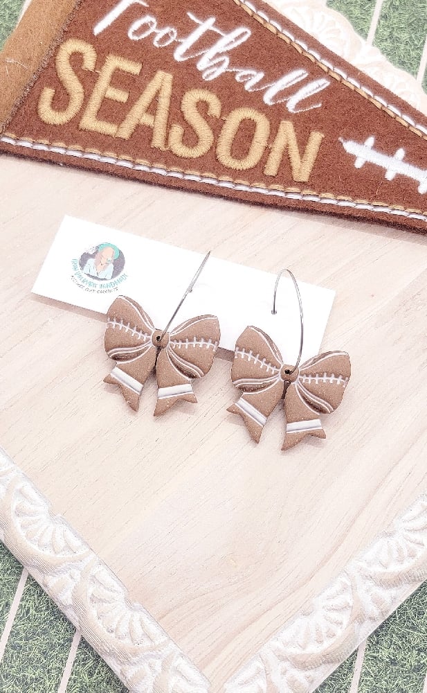 Image of Football Bow Earrings