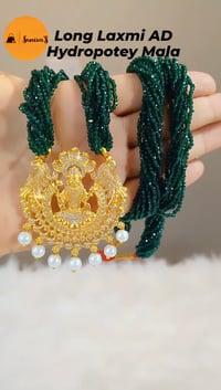 Image 8 of Geeta Long American Diamond Hydrocrystal (Laxmi Temple) Necklace Only