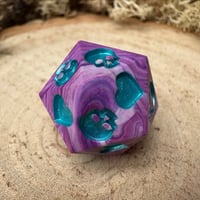 Image 3 of Purple Death Save D20 Dice for Dungeons and Dragons