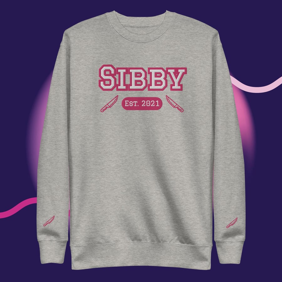 Image of Sibby embroidery with sleeve detail  Unisex Premium Sweatshirt