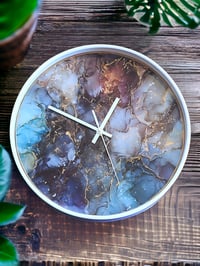 Image 1 of 12” Wall Clock Epoxy Resin Art 'The 110'