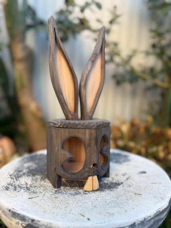 Image of Black Rustic  Bunny lantern