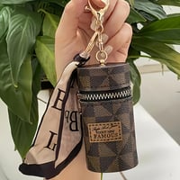 Image 7 of 3pcMini Vintage Coin Purse - Classic Zipper Bag Chic Scarf Trim, Multifunctional Lipstick Bag Coins,