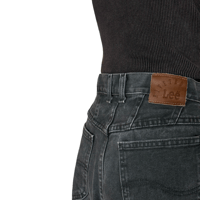 Image 5 of Vintage 80s Gray Riveted High Waist Lee Denim Jeans Size 14 Petite - Made in USA 