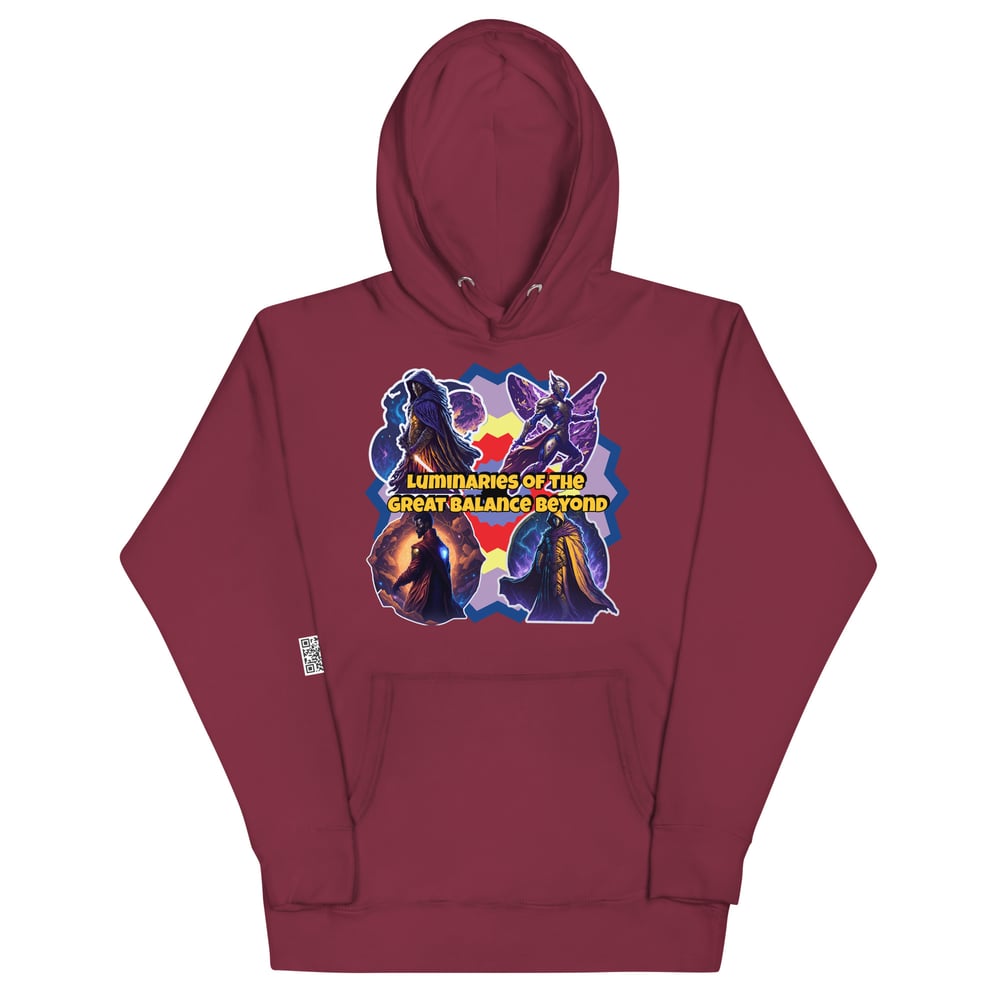 Luminaries of the Great Balance Beyond Hoodie (QR Code on sleeve)