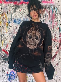 Image 3 of “CASTING SPELLS” BLEACH PAINTED PULL OVER SWEATER XL