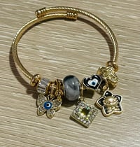 Butterfly evil eye gold bracelet 