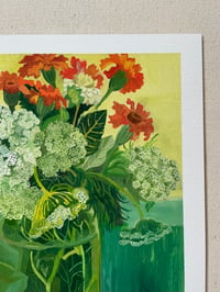 Image 2 of Queen Anne’s Lace and Marigolds - print