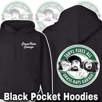 Image 1 of Black Pullover Pocket TFA/GRG Logo Hoodies!!