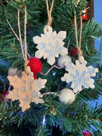 Image 3 of  Ceramic Snowflake Tags. Set of 3