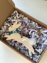 Image 2 of Rabbit ceramic decoration turquoise 