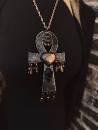 Image 2 of Copper & fire labradorite Ankh 