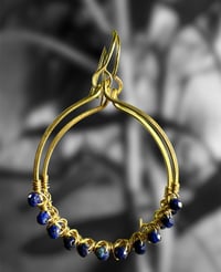 Image 4 of Lapis Lazuli Hoop Earrings