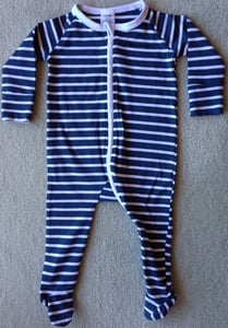 Image of Navy Zipmeupbaby suit