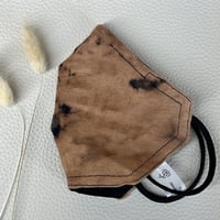 Image 1 of Brown bleach dyed custom 3 layer reversible face mask