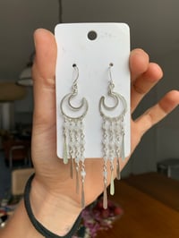 Moonstone Moon Chandelier Earrings