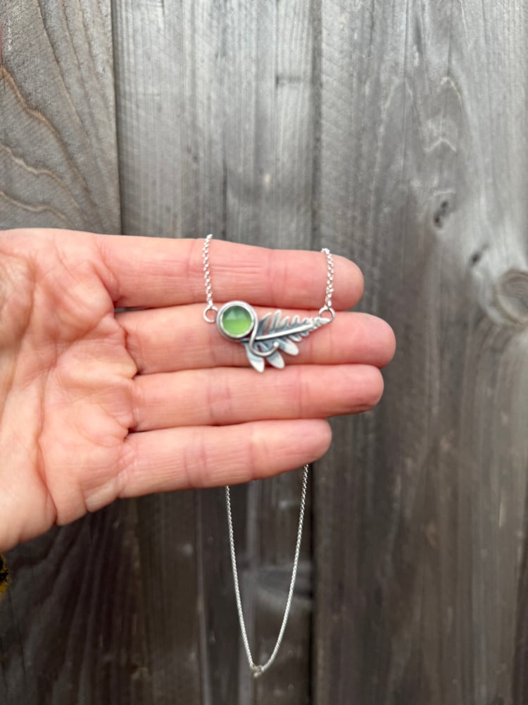 Image of Licorice Fern Serpentine Integrated Necklace