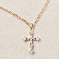 Image 1 of White Cross Necklace.