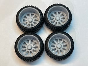 24” off road wheels w stretch wall tires