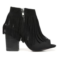 Image 1 of CARLOS SANTANA Jasper black suede fringe shoes