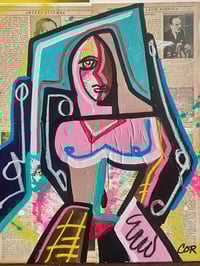 Image 3 of Mixed Media Figure Drawing on Canvas