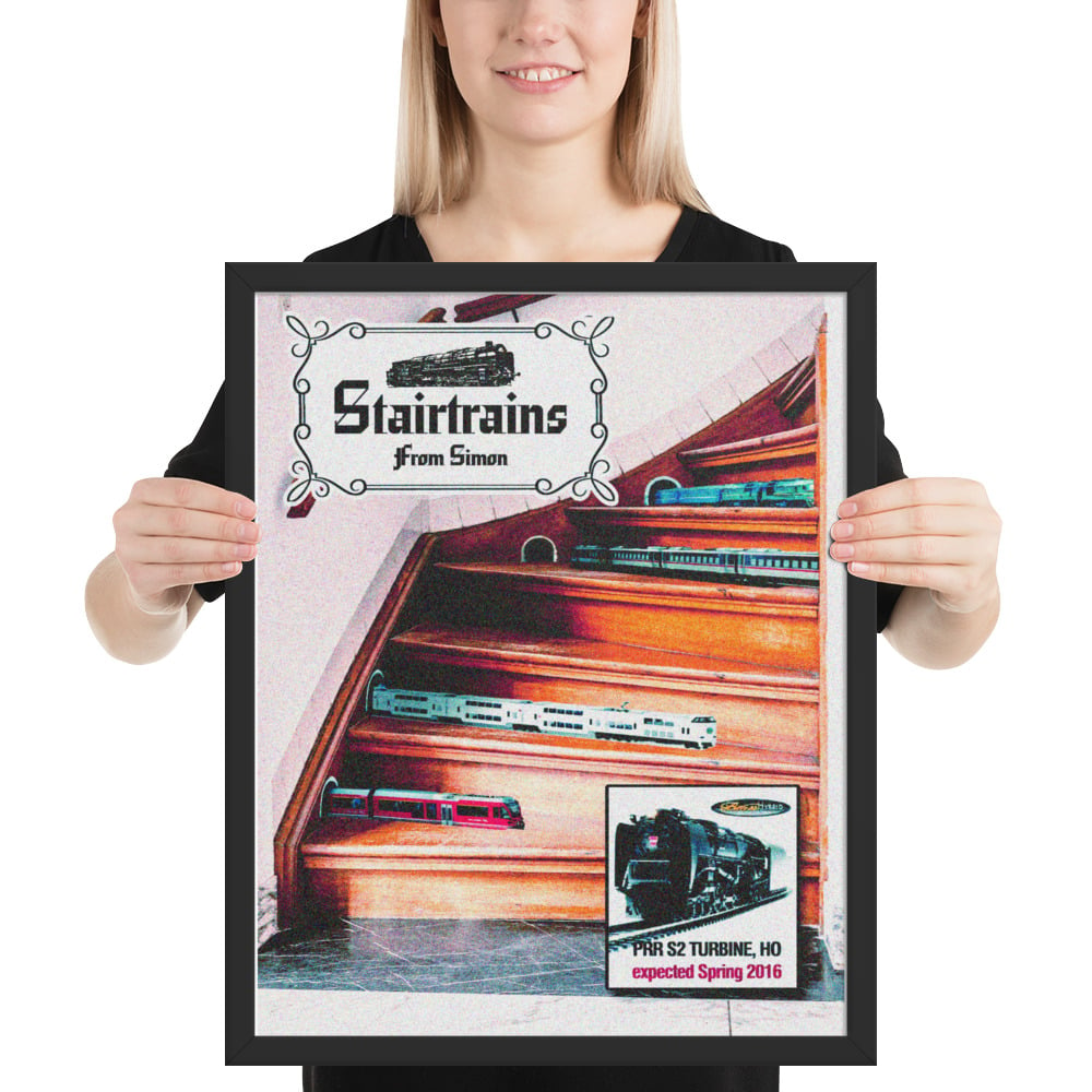 Image of Stairtrains Framed 16x20'' Poster