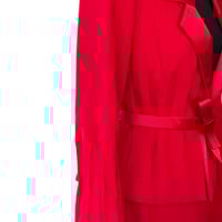 Image 8 of Peter Langner Designer Italian Red Wool Women’s Tailored Jacket & Skirt Size 8  