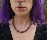 Image 2 of Amethyst and Brass Necklace 