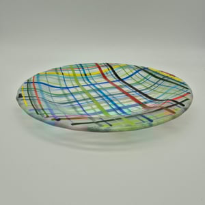 Image of MADRAS GLASS BOWL PLATE - BLUE