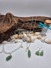 Image 1 of Green Seaglass and Shell Set