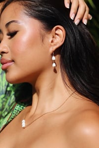 Image 2 of Mother of Pearl Pikake Earrings 