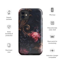 Image 2 of Gothic Rococo Dark Flowers and Filigree Tough Case for iPhone®