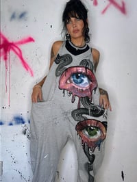 Image 3 of “WAVY EYES” CUSTOM PAINTED BAGGY JUMPER MEDIUM