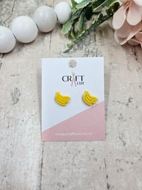 Banana Bunch Polymer Clay Stud Earrings